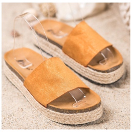 SHELOVET Pantofole Espadrillas Con Glitter marrone 1