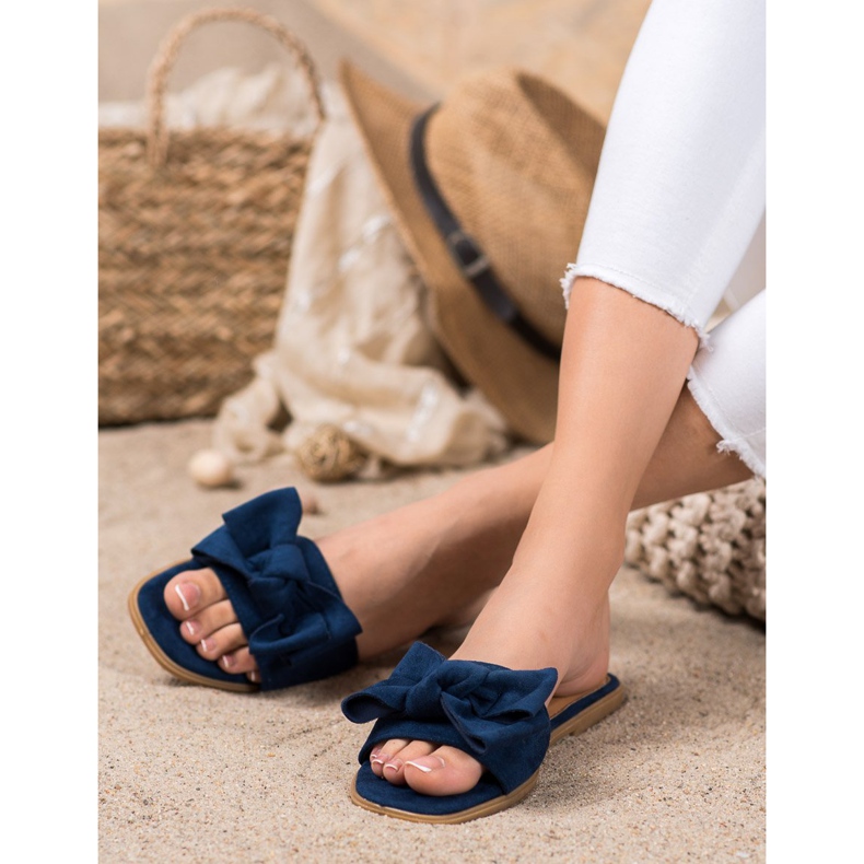 Mannika Pantofole Con Fiocco blu navy blu 2