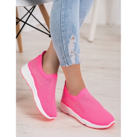 SHELOVET Scarpe da ginnastica senza lacci rosa 1