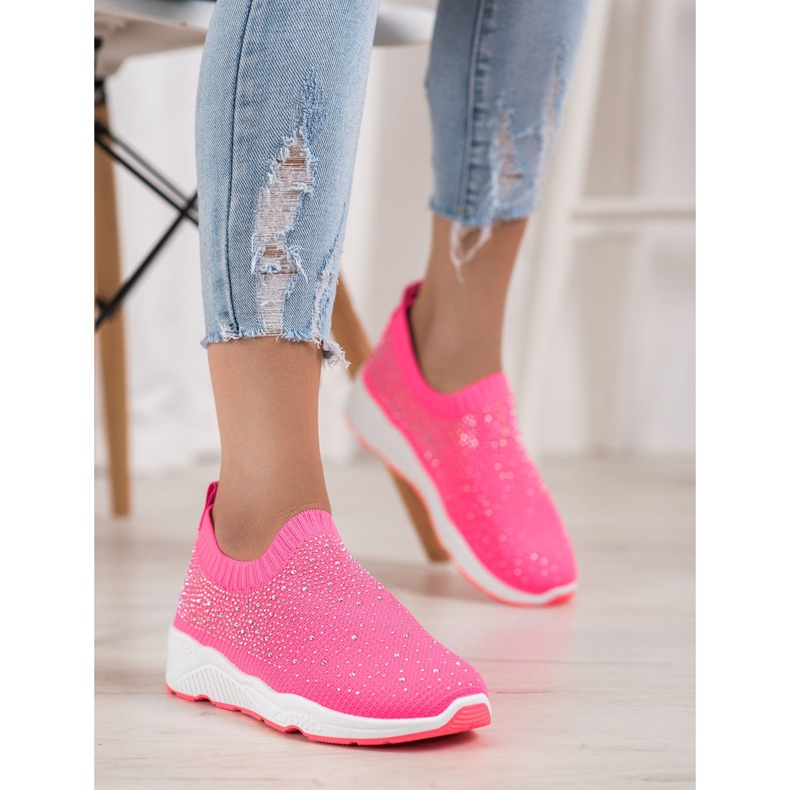 SHELOVET Scarpe da ginnastica senza lacci rosa 2
