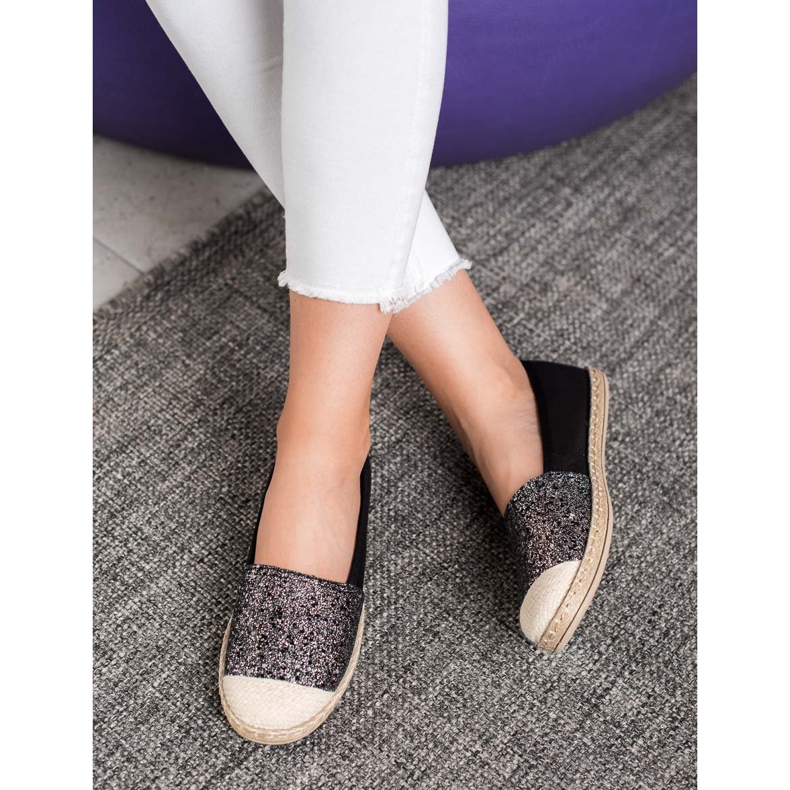 SHELOVET Espadrillas Nere Con Glitter nero 1