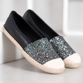 SHELOVET Espadrillas Nere Con Glitter nero 2