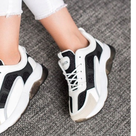 Via Giulia  Sneakers Con Glitter Moda bianco nero 1