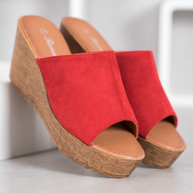 Renda Sandali con tacco alto rosso 1