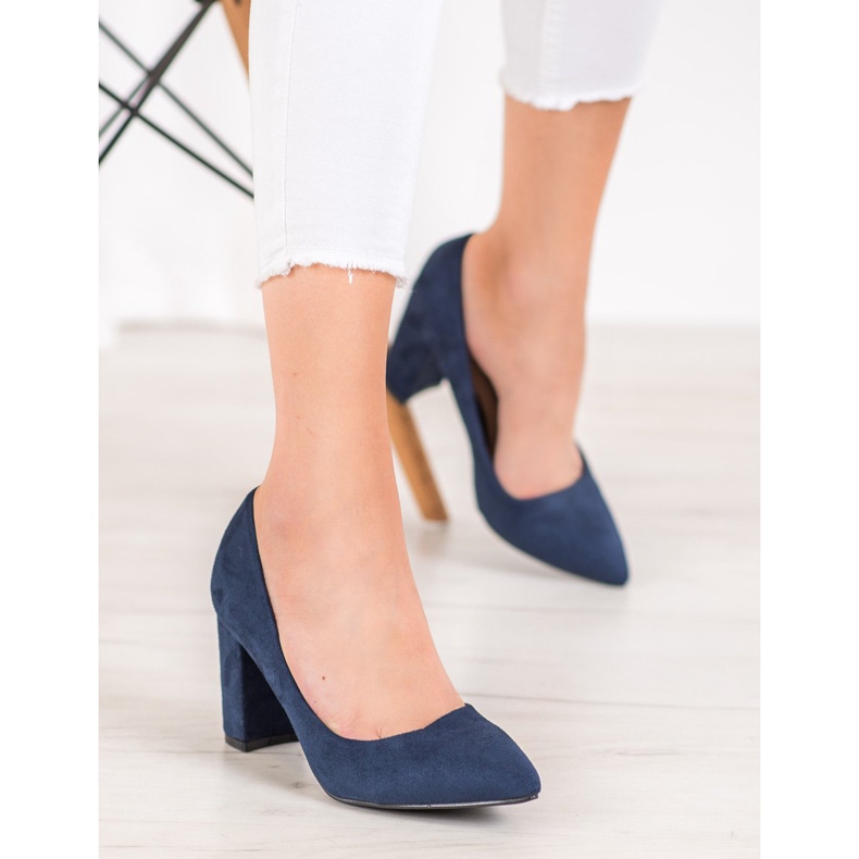 SHELOVET Tacchi Alti In Pelle Scamosciata blu navy blu 1