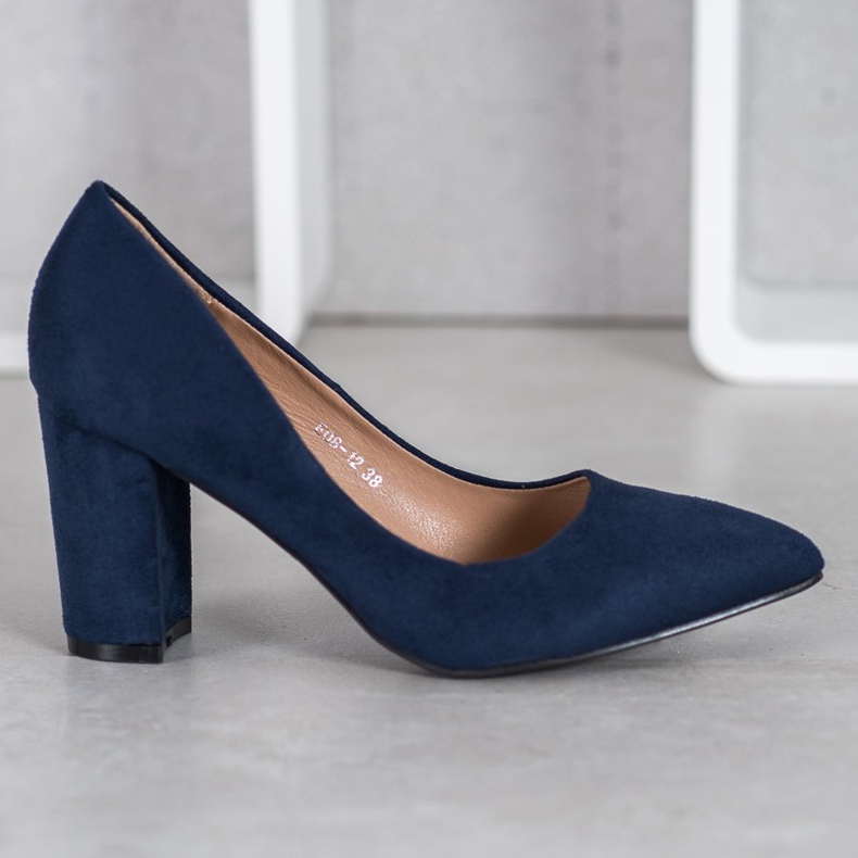 SHELOVET Tacchi Alti In Pelle Scamosciata blu navy blu 2