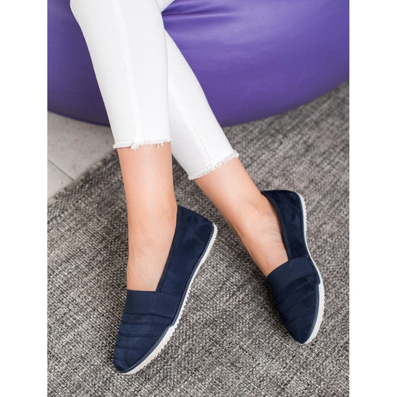 Bona Scarpe Slip On in pelle scamosciata blu 1