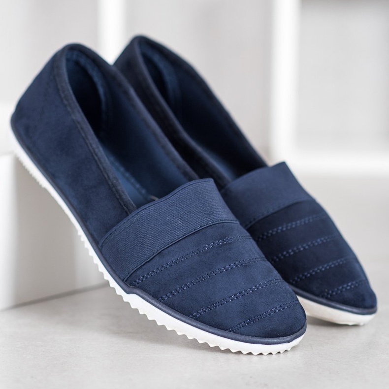 Bona Scarpe Slip On in pelle scamosciata blu 2