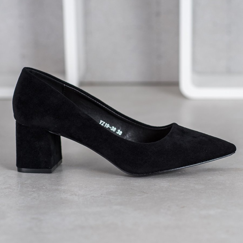 SHELOVET Scarpe nere con tacco basso nero 2