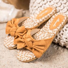 Renda Pantofole Eleganti Con Fiocco marrone 1