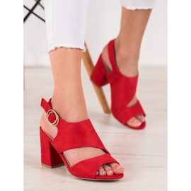 Mannika Sandali rossi con tacco alto rosso 1