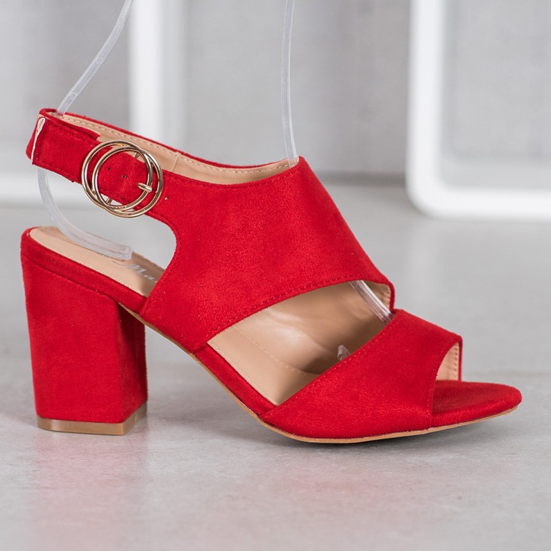 Mannika Sandali rossi con tacco alto rosso 2