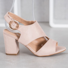 Mannika Sandali beige con tacco alto 2