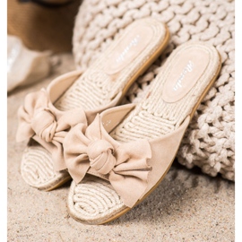 Renda Pantofole Eleganti Con Fiocco beige 1