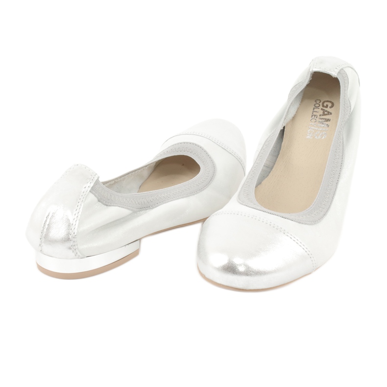 Gamis Comode ballerine in pelle argento grigio 2