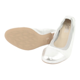 Gamis Comode ballerine in pelle argento d'argento grigio 3