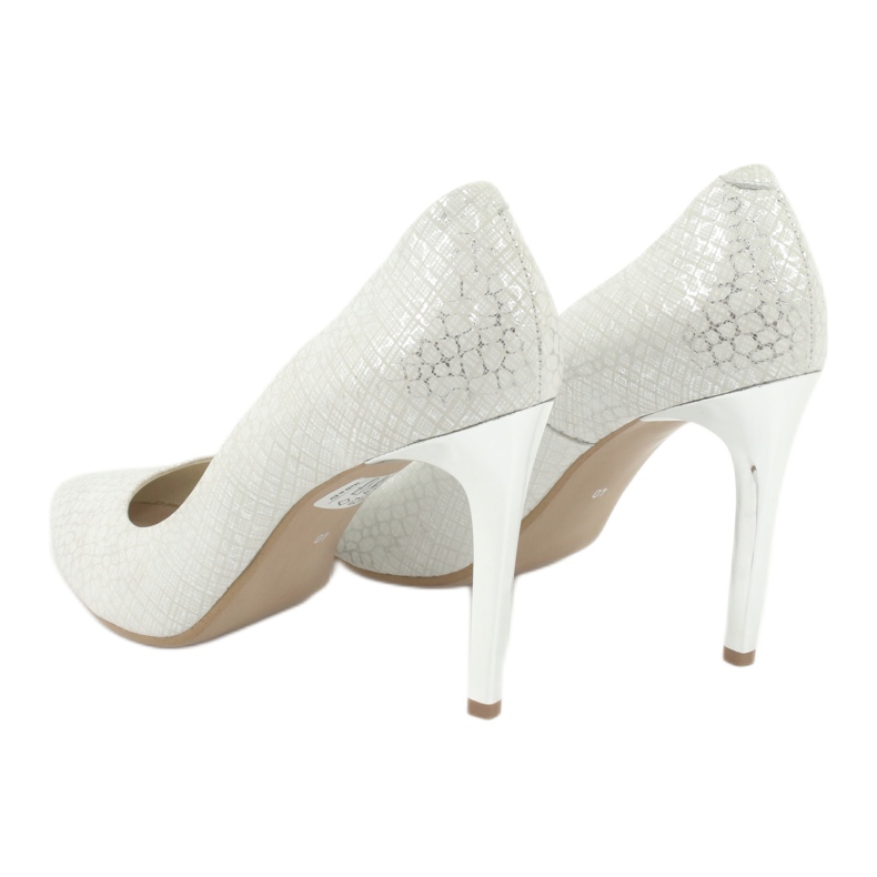 Pompe sull'Espinto C-456/67 White con motivi metallici bianco 3