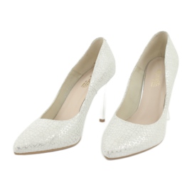 Pompe sull'Espinto C-456/67 White con motivi metallici bianca 2