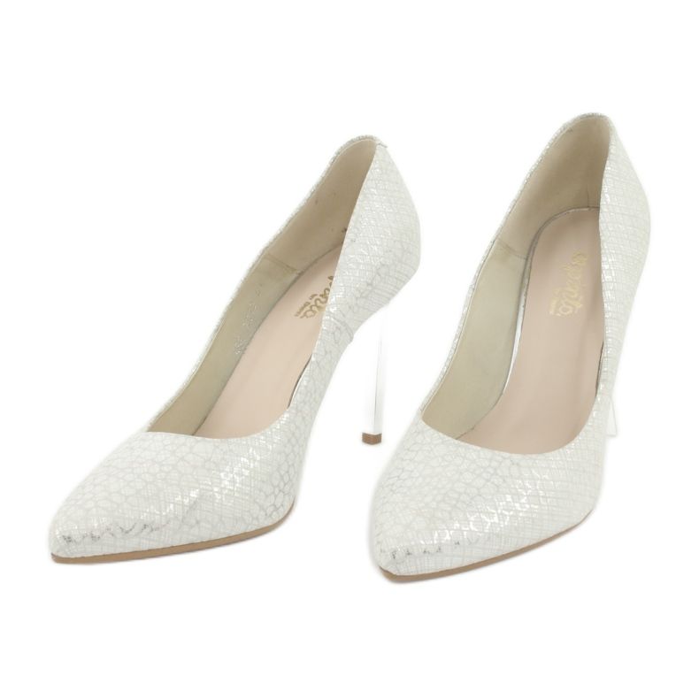 Pompe sull'Espinto C-456/67 White con motivi metallici bianca 2