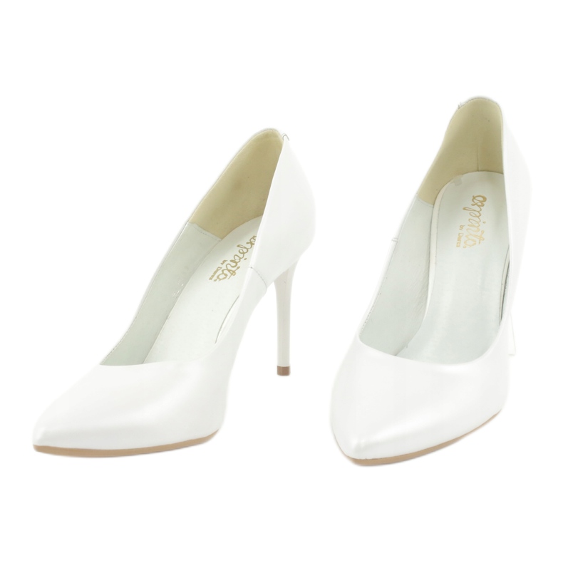 Décolleté su spilla, bianco perla Espinto C-602/134 bianca 2