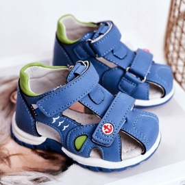 Apawwa Sandali da Bambino con Velcro Blu Nubira 1