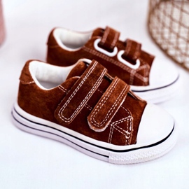 Apawwa Sneakers da bambino con velcro Marrone Stavia 2