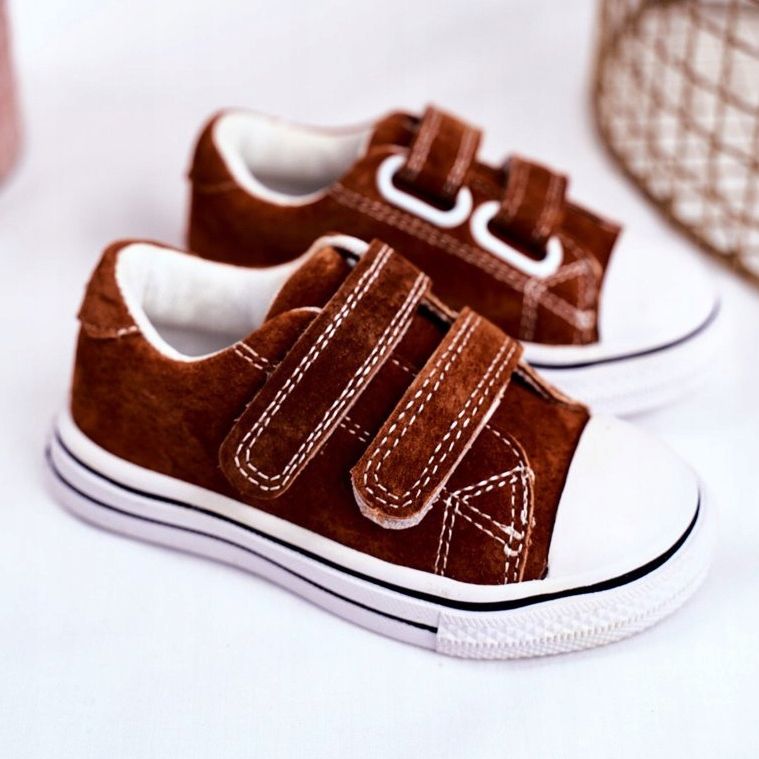 Apawwa Sneakers da bambino con velcro Marrone Stavia 2