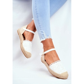 Espadrillas da donna su piattaforma di lino bianco Vienna 1