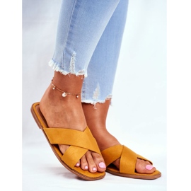 Pantofole da donna, righe, giallo Filippine 1