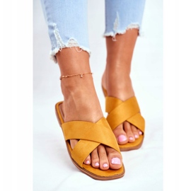 Pantofole da donna, righe, giallo Filippine 2