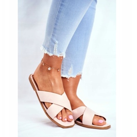 Pantofole da donna, cinturini, croce beige Filippine 1