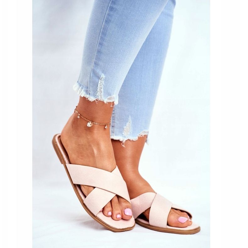 Pantofole da donna, cinturini, croce beige Filippine 1