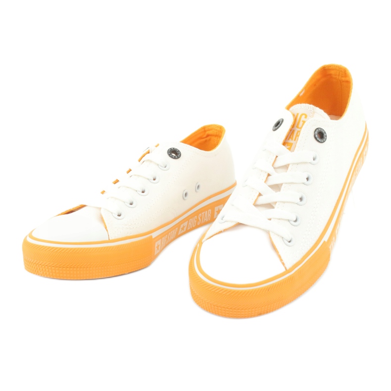 Sneakers Big Star FF274234 suola gialla, bianche bianco 2