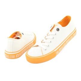 Sneakers Big Star FF274234 suola gialla, bianche bianca 3