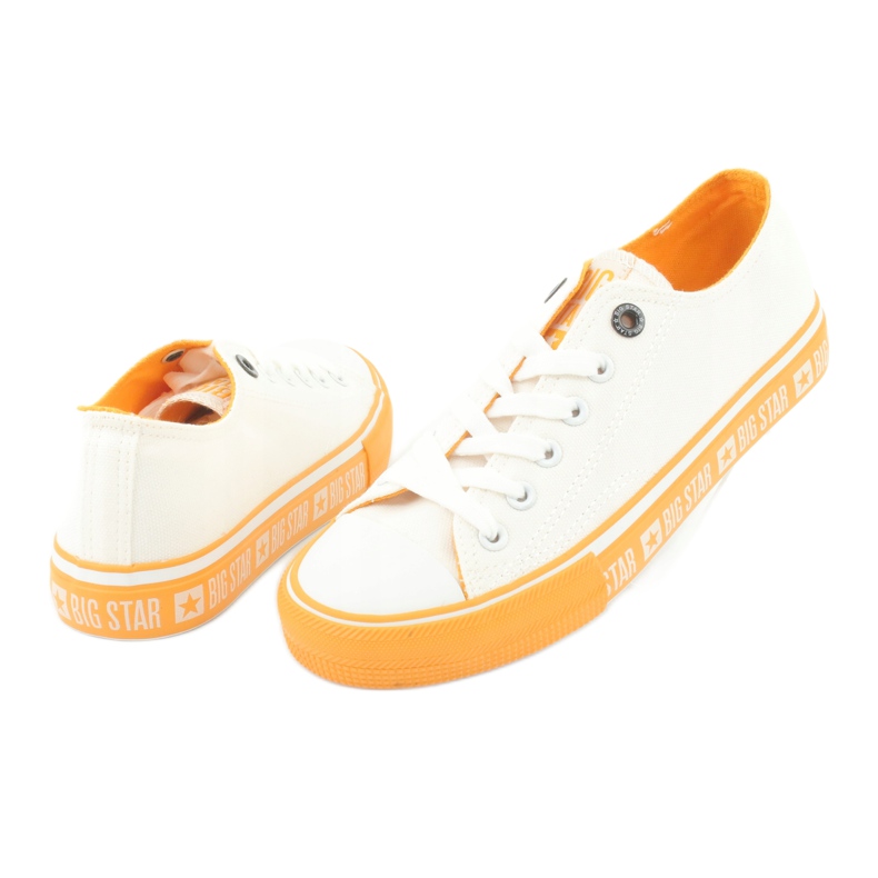 Sneakers Big Star FF274234 suola gialla, bianche bianco 3