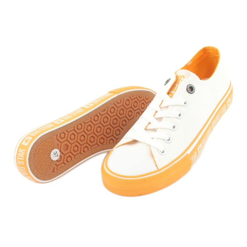 Sneakers Big Star FF274234 suola gialla, bianche bianco 4