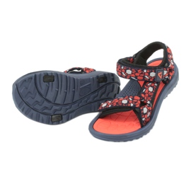 Sandali American Club 8122 inserto in schiuma blu navy arancia 3