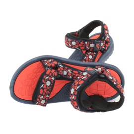 Sandali American Club 8122 inserto in schiuma blu navy arancia 4