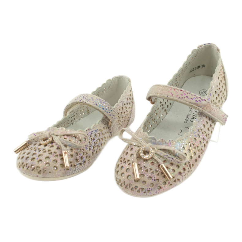 S.Barski Ballerine traforate con velcro Barski Remtro marrone multicolore 3