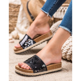 Kylie Pantofole Nere Con Paillettes nero 2