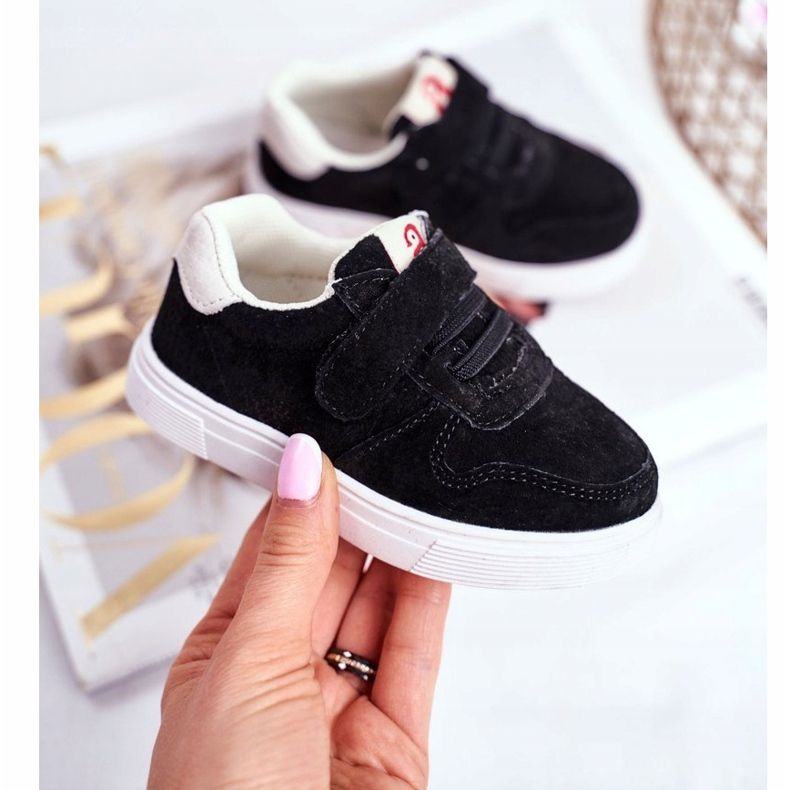 Apawwa Sneakers Bambino Scamosciato Velcro Nero Trelmo ['nero'] 1