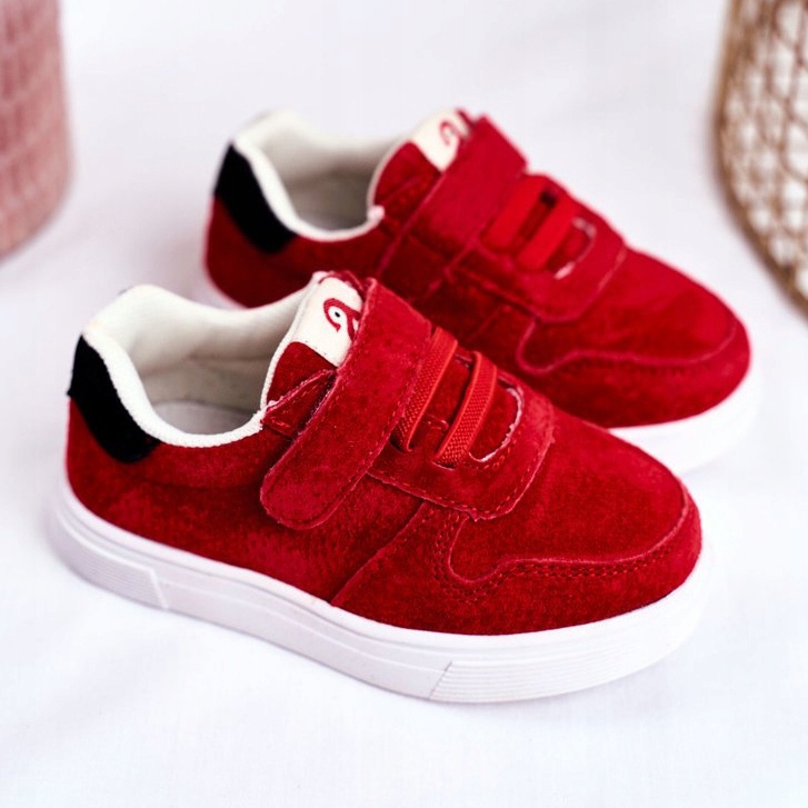 Apawwa Sneakers Bambino Scamosciato Velcro Rosso Trelmo 2