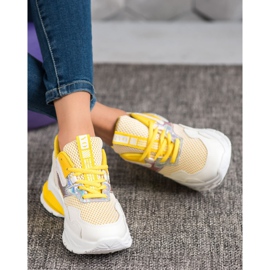 SHELOVET Sneakers Con Rete bianca multicolore giallo 1