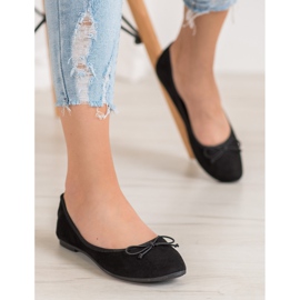 Diamantique Ballerine casual in pelle scamosciata nero 1