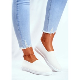 Sneakers Donna Sneakers Slip-on Bianco Grigio 1