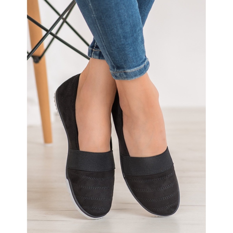 Bona Scarpe Slip On in pelle scamosciata nero 1