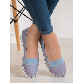 SDS Ballerine Slip-on Con Glitter blu 1