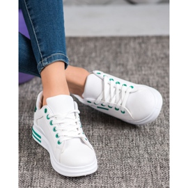 SHELOVET Scarpe Da Ginnastica Sulla Piattaforma bianca verde 1