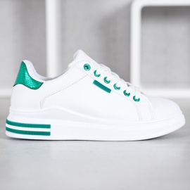 SHELOVET Scarpe Da Ginnastica Sulla Piattaforma bianco verde 2