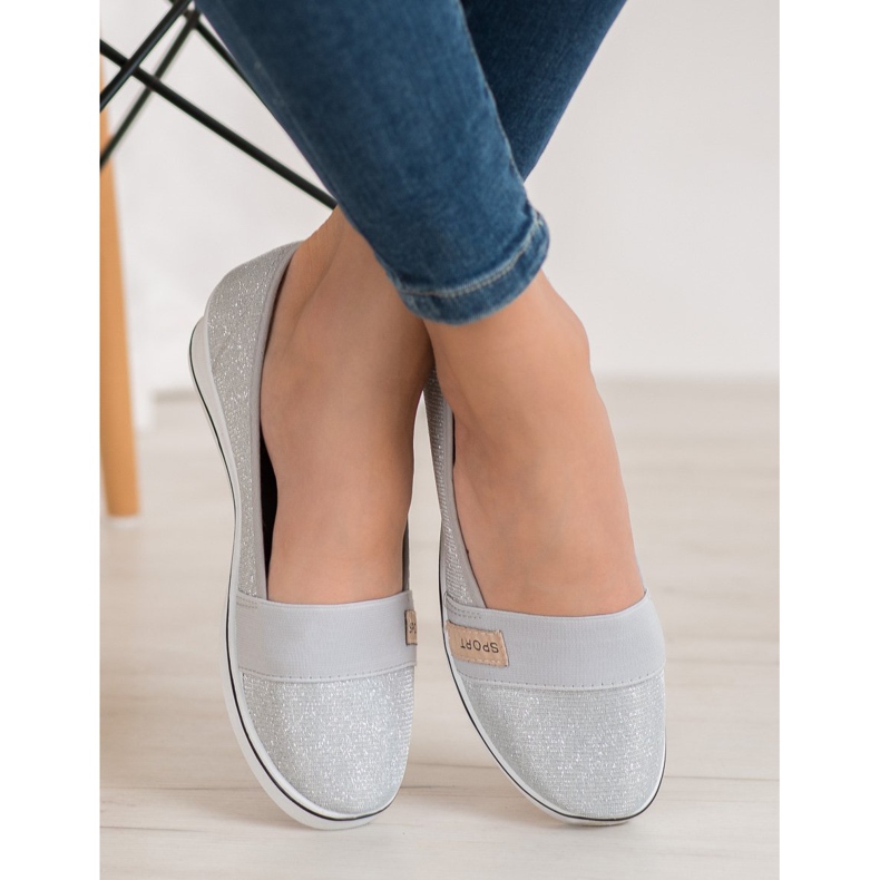 SDS Ballerine Slip-on Con Glitter grigio 1
